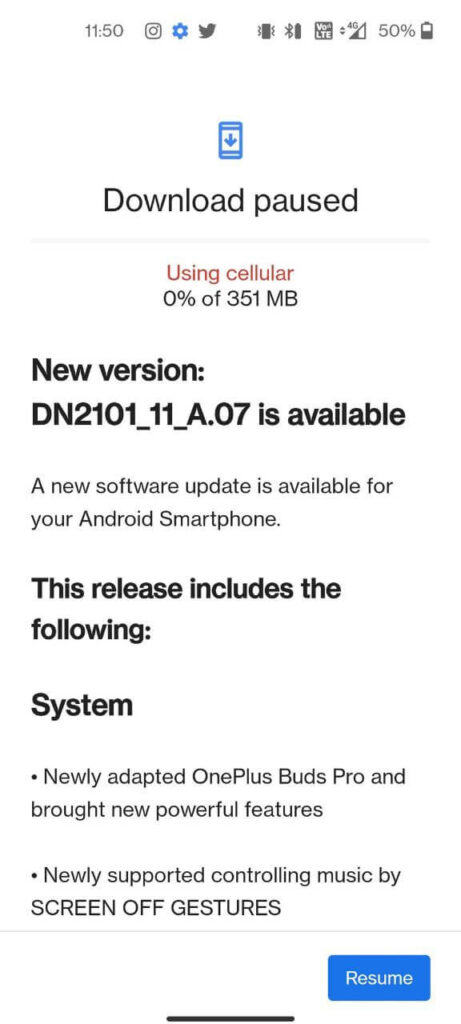 Oneplus Nord 2 5G - First software update in India