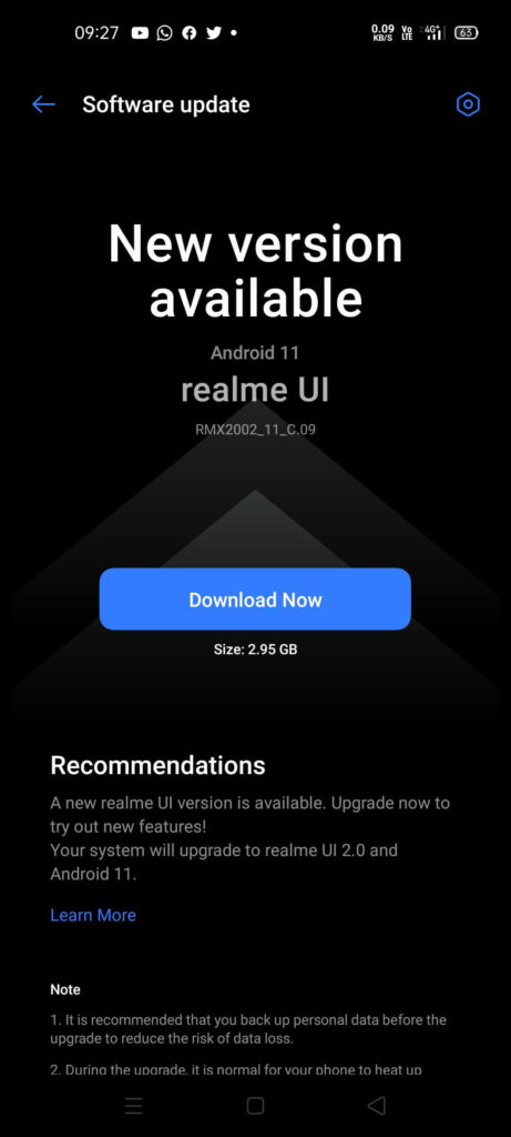 Realme 6i Android 11 - Open Beta