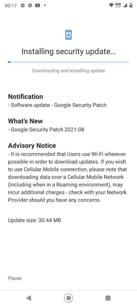 Nokia 5.3 August 2021 Android Security Patch 