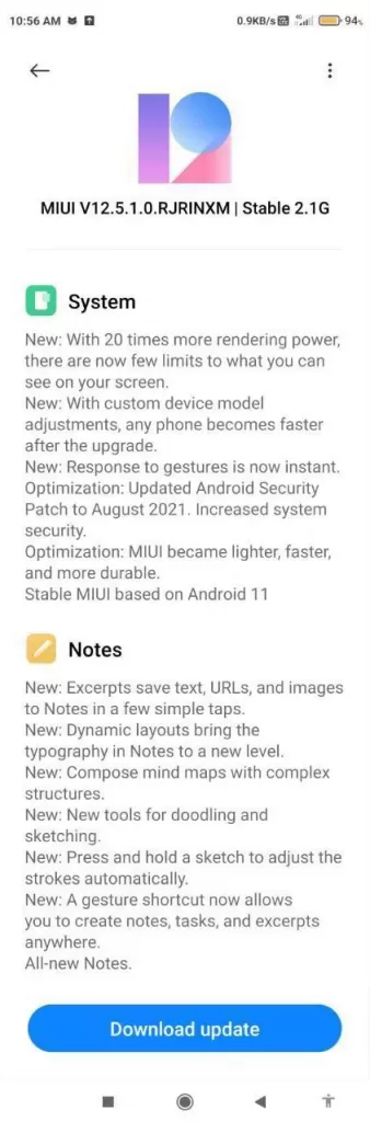 Poco M2 - Android 11 with MIUI 12.5 - August 2021 Security Patch 1