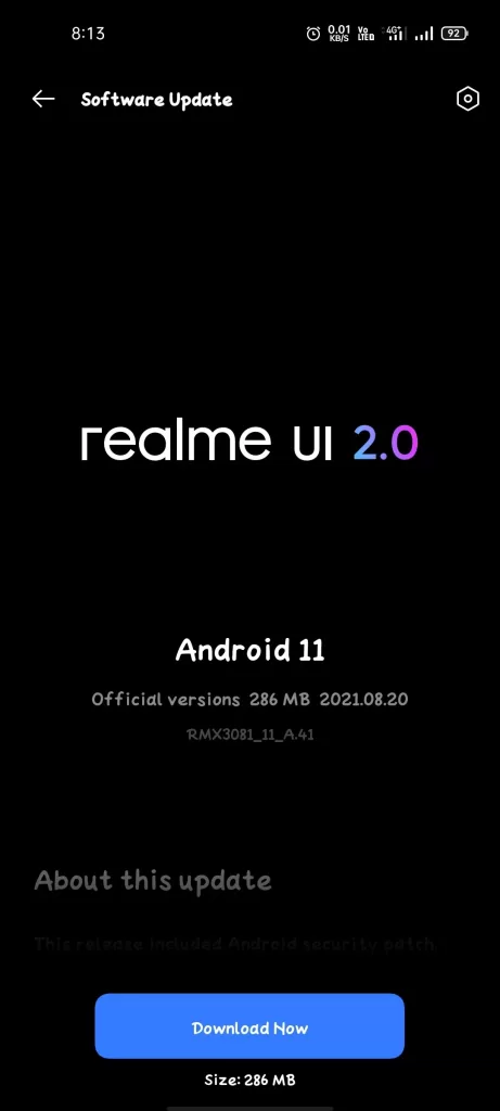 Realme 8 Pro - July 2021 Android Security Patch - S-1
