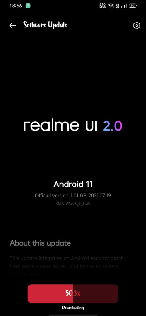 Realme X2 Android 11 Update for Beta User