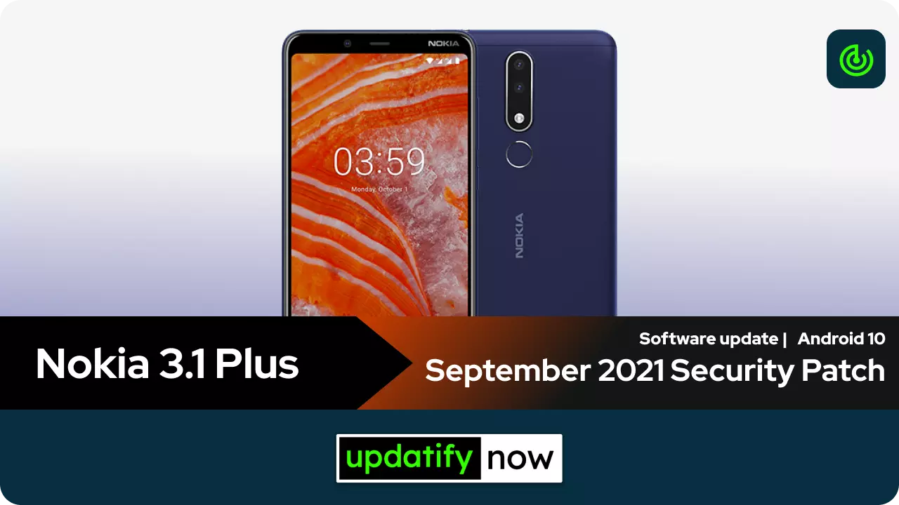 Nokia 3.1 Plus September 2021 Security Patch with Android 10
