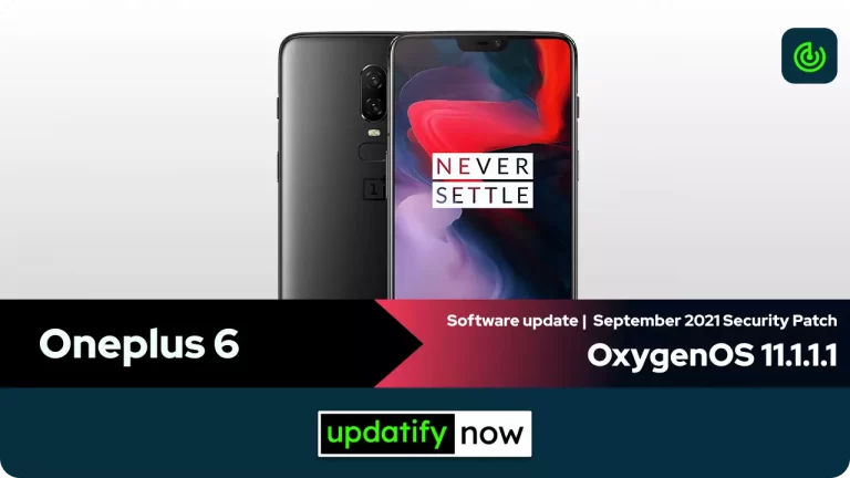 Oneplus 6: OxygenOS 11.1.1.1 with September 2021 Security Patch