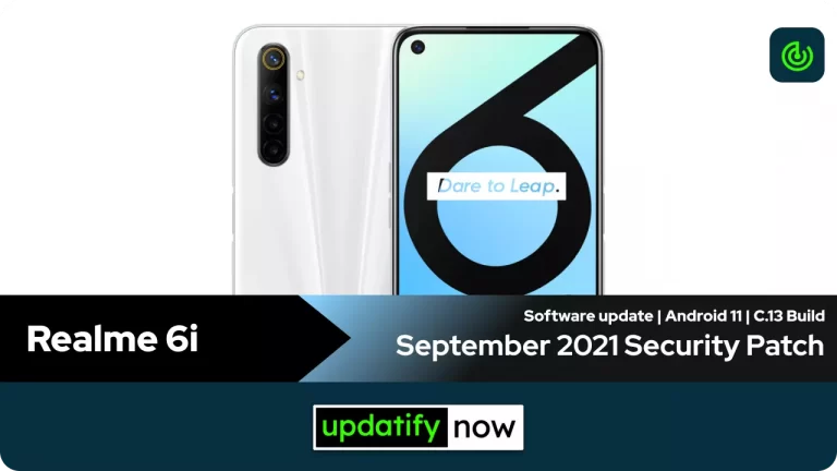 Realme 6i: September 2021 Security Patch with C.13 Build