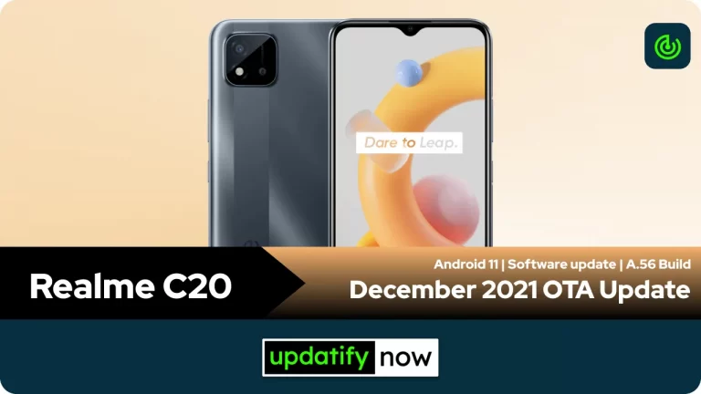 Realme C20: December 2021 OTA Update with A.56 Build