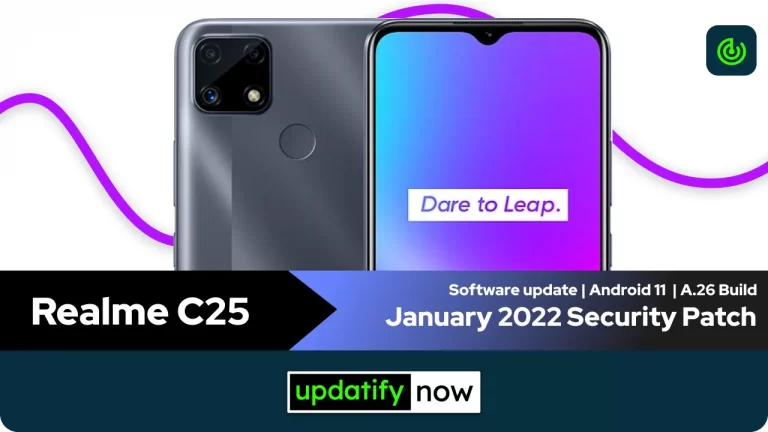 Realme C25: January 2022 Security Patch with A.26 Build