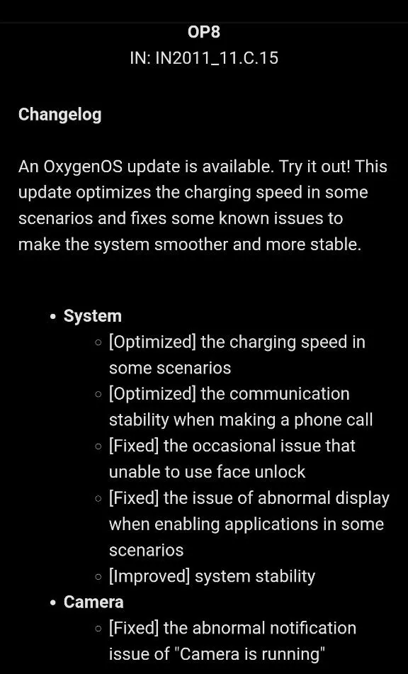 Oneplus 8 OxygenOS 12 with C.15 Build