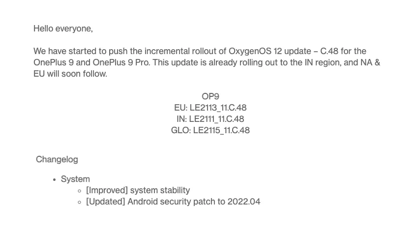 Oneplus 9 April 2022 Security Patch