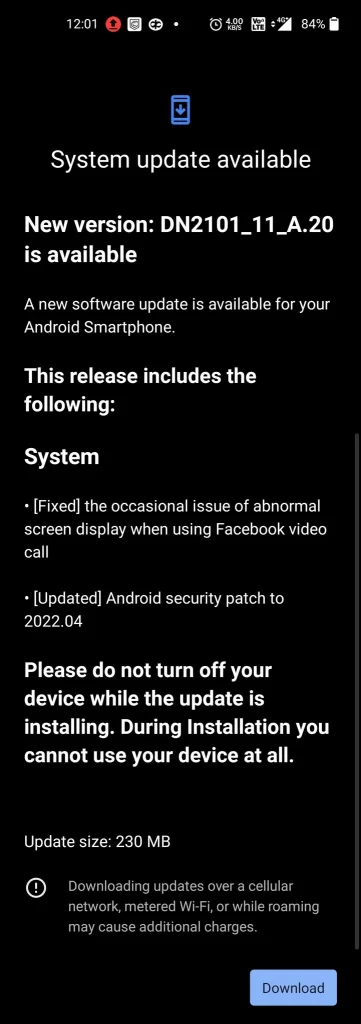 Oneplus Nord 2 April 2022 Security Patch