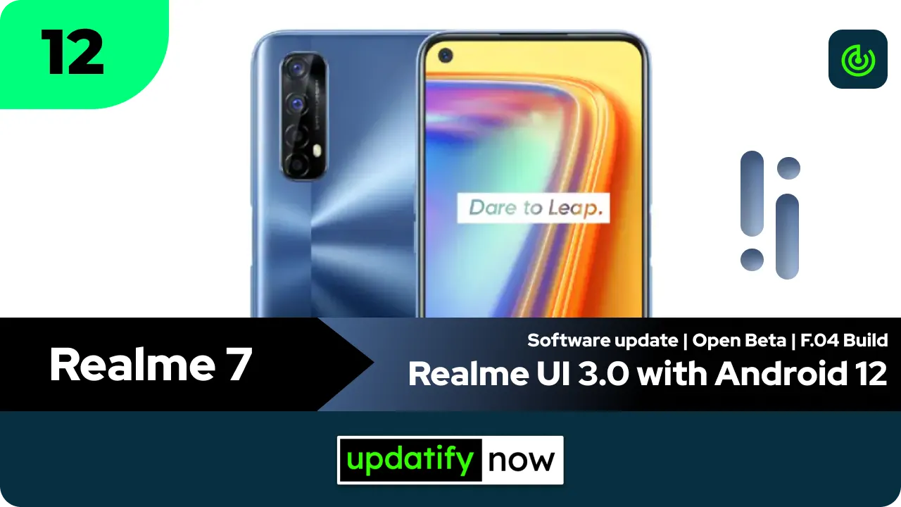 Realme 7 Realme UI 3.0 with Android 12 - Open Beta