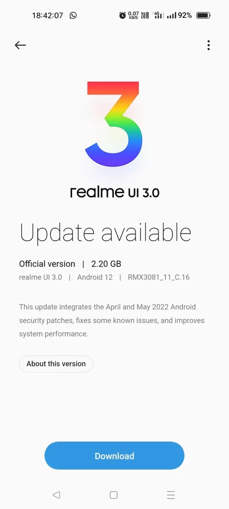 Realme 8 Pro May 2022 Security Patch with C.16 Build - 1