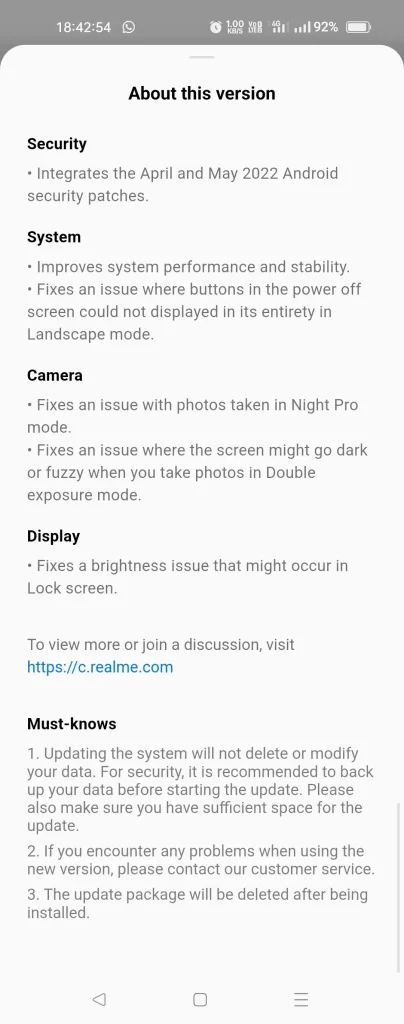 Realme 8 Pro May 2022 Security Patch with C.16 Build - 2