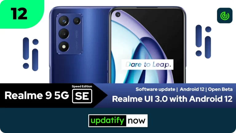 Realme 9 5G SE: Realme UI 3.0 with Android – Open Beta