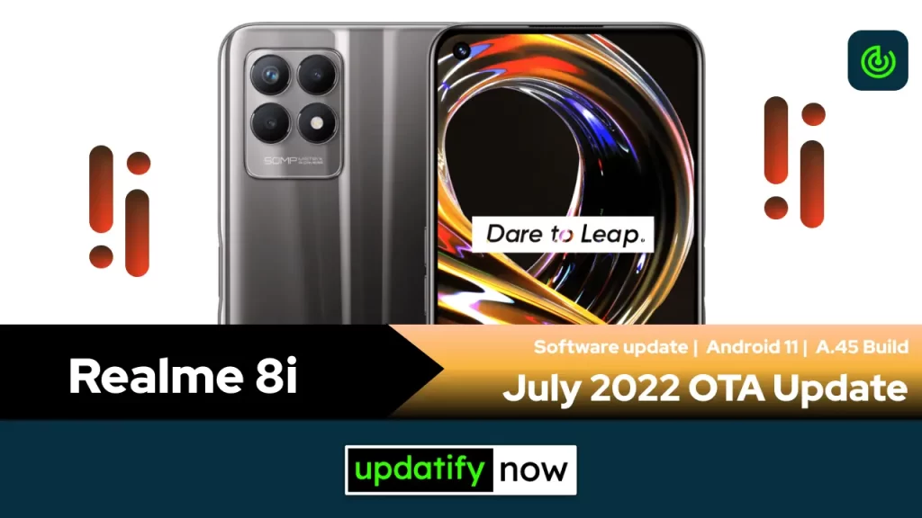 Realme 8i July 2022 OTA Update with A.45 Build