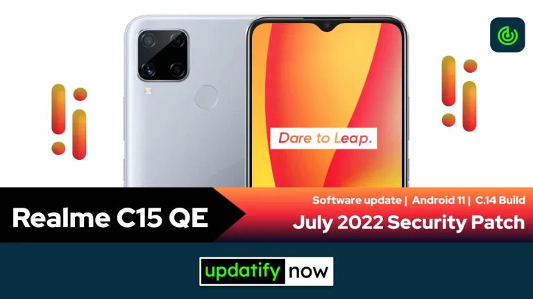 Realme C15 QE: July 2022 Security Patch with A.14 Build